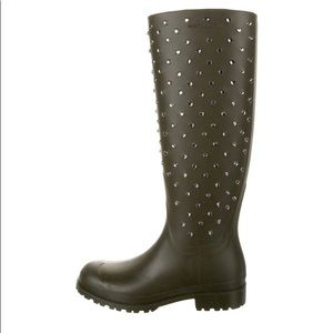 COPY - Authentic YSL Crystal OLIVE GREEN rain boots.